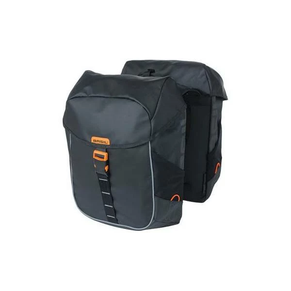 Basil Dubbele Fietstas Miles 34L - Zwart/Oranje 3 Basil Dubbele Fietstas Miles 34L - Zwart/Oranje
