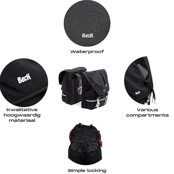 Beck Tassen Beck Gabe Dubbele Fietstas 41L - Grijs 6 Beck Tassen Beck Gabe Dubbele Fietstas 41L - Grijs – Image 4