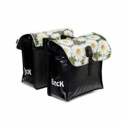 Beck Tassen BECK Small Dubbele Fietstas 35L Daisy's - Zwart/Multicolor