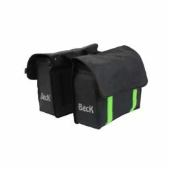 Beck Tassen Beck Velcro Dubbele Fietstas 42L - Zwart/Lime
