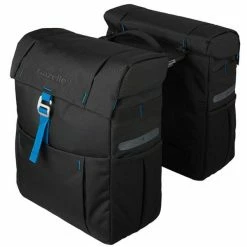 Gazelle Onderdelen Gazelle Dubbele Fietstas 37 Liter Mik - Zwart/Blauw