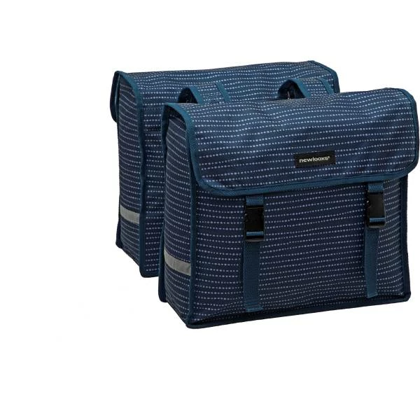 New Looxs Fiori Dubbele Fietstas 30L - Nomi Blauw 4 New Looxs Fiori Dubbele Fietstas 30L - Nomi Blauw – Image 2