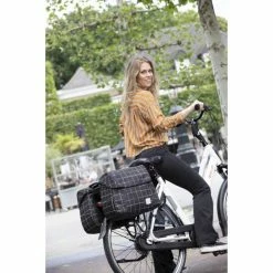 New Looxs Joli Dubbele Fietstas 34L - Blue Stripe -Beck Tassen Soldes new looxs joli dubbele fietstas 34l blue stripe 8714827982310 5 l