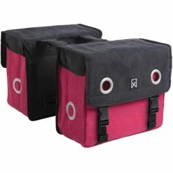 Willex Canvas Dubbele Fietstas 20L - Rood/Zwart