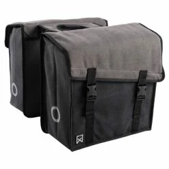 Willex Canvas Dubbele Fietstas 30 Liter - Grijs/Zwart