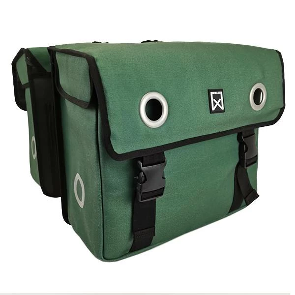 Willex Canvas Dubbele Fietstas 30L - Groen 3 Willex Canvas Dubbele Fietstas 30L - Groen
