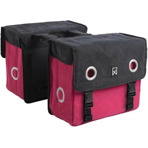 Willex Canvas Dubbele Fietstas 30L - Rood/Zwart 3 Willex Canvas Dubbele Fietstas 30L - Rood/Zwart