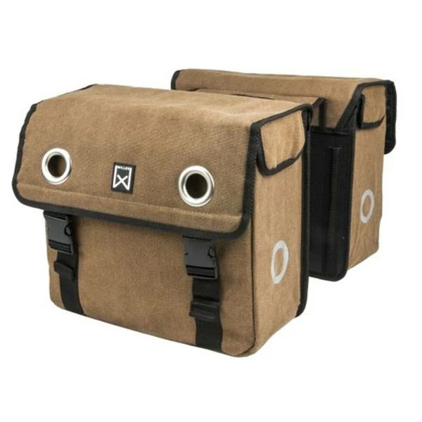 Willex Dubbele Fietstas Canvas 30 Liter - Bruin 4 Willex Dubbele Fietstas Canvas 30 Liter - Bruin – Image 2