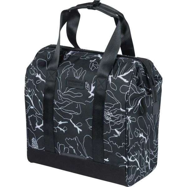 Basil Grand Flower Shopper Fietstas 23L - Zwart 3 Basil Grand Flower Shopper Fietstas 23L - Zwart