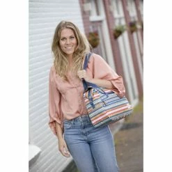 New Looxs Tosca Enkele Fietstas 16L - Blue Stripe -Beck Tassen Soldes new looxs tosca enkele fietstas 16l blue stripe 8714827982327 4 l