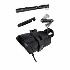 PRO Bikegear Pro Combi Zadeltas + Multitool + Minipomp - Zwart