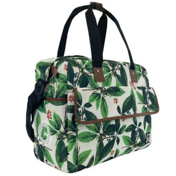 Willex Shopper Enkele Fietstas 19L - Green Leaves 3 Willex Shopper Enkele Fietstas 19L - Green Leaves